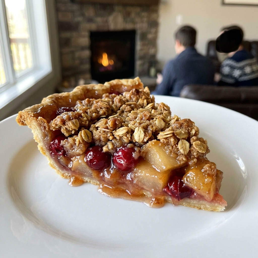 Cranberry Pear Crumble Pie