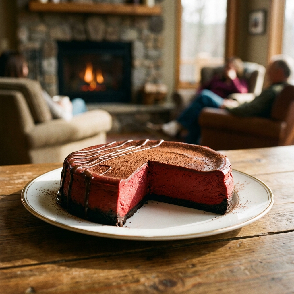 Creamy Red Velvet Cheesecake with Oreo Crust Recip