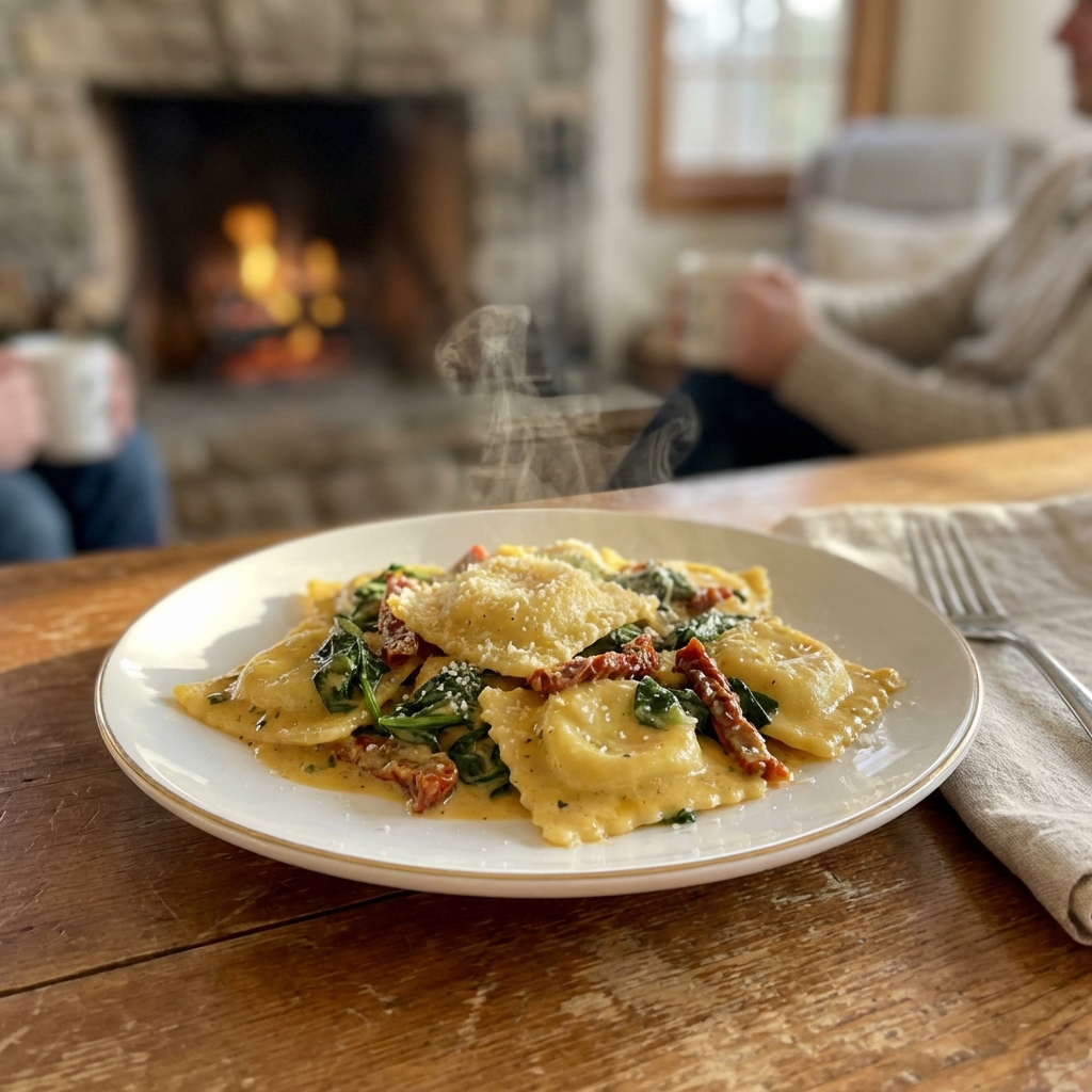 Creamy Tuscan Garlic Ravioli Ready in 15 Minutes