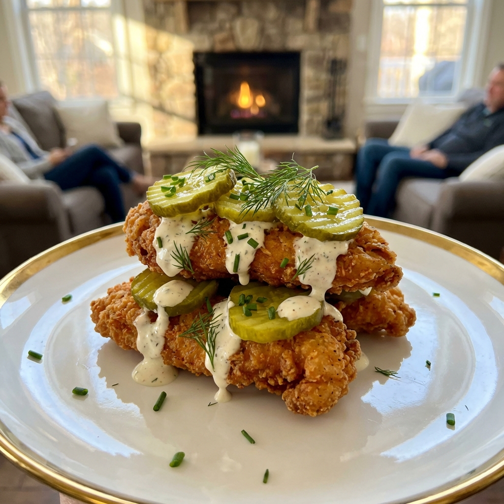 Crispy Dill Pickle Ranch Chicken Tacos Recipe