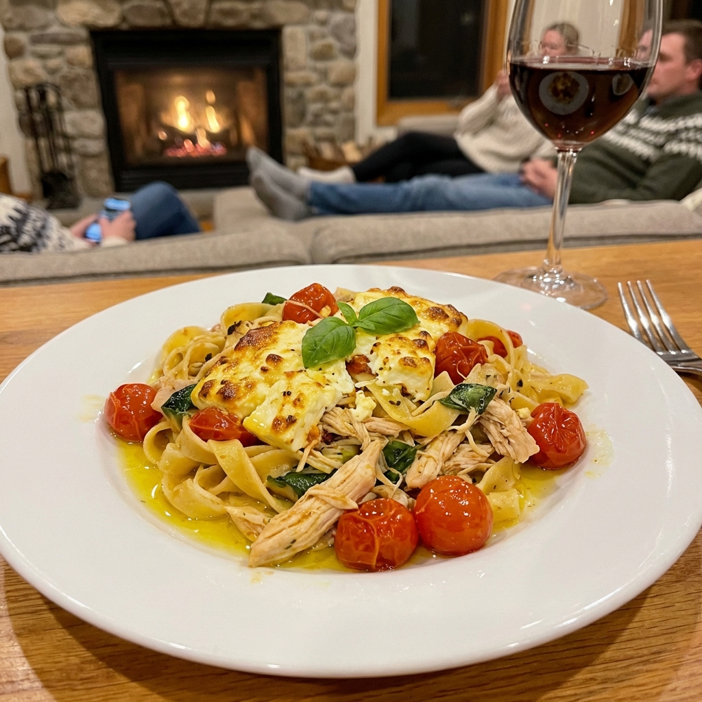 Easy Baked Feta Pasta with Chicken for Weeknight Dinner