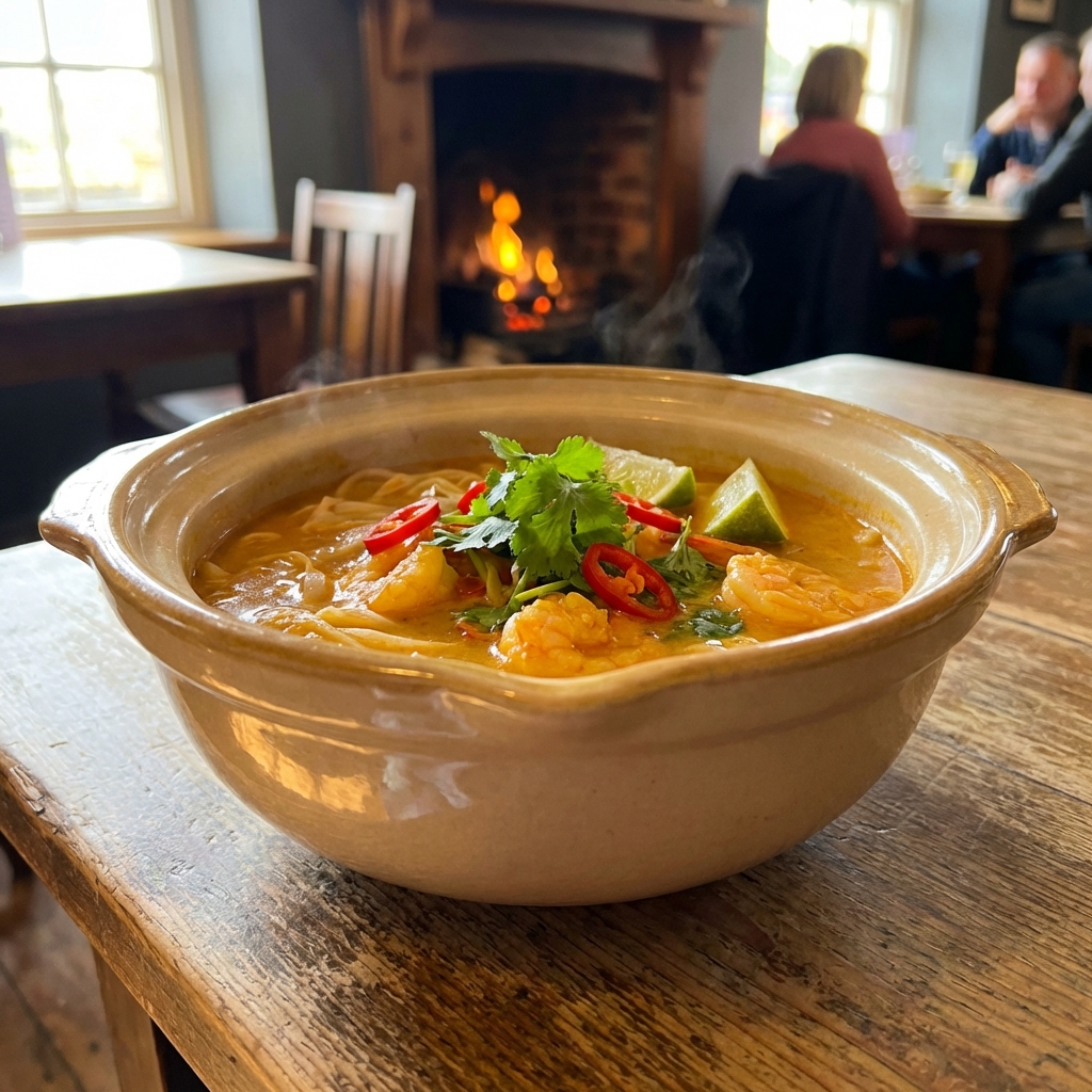 Flavorful Asian Shrimp Soup with Rice Noodles Recipe