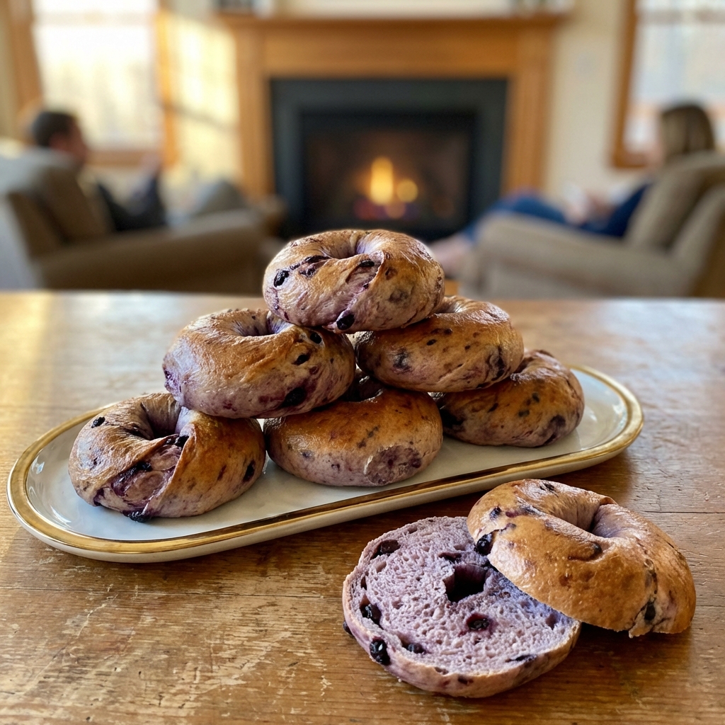 Homemade Blueberry Bagels