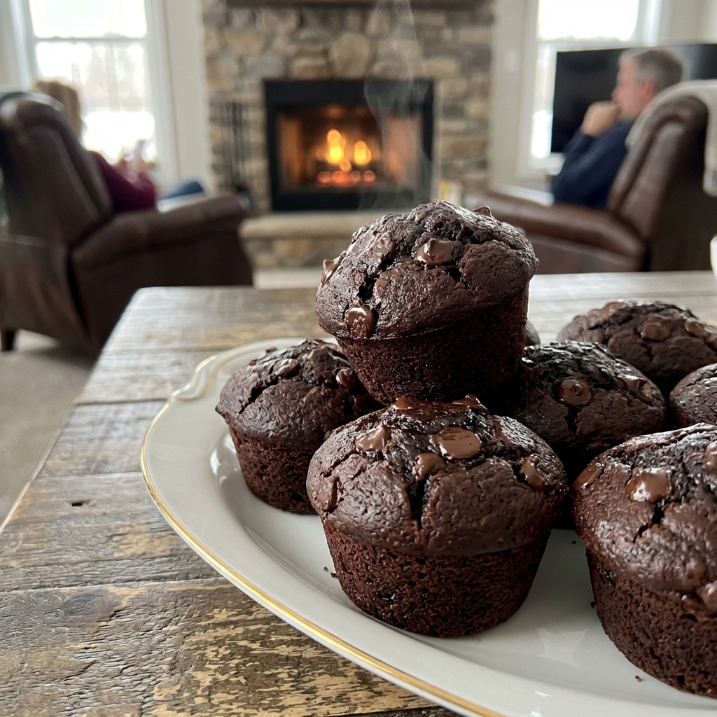 Moist Double Chocolate Chip Cottage Cheese Muffins Recipe
