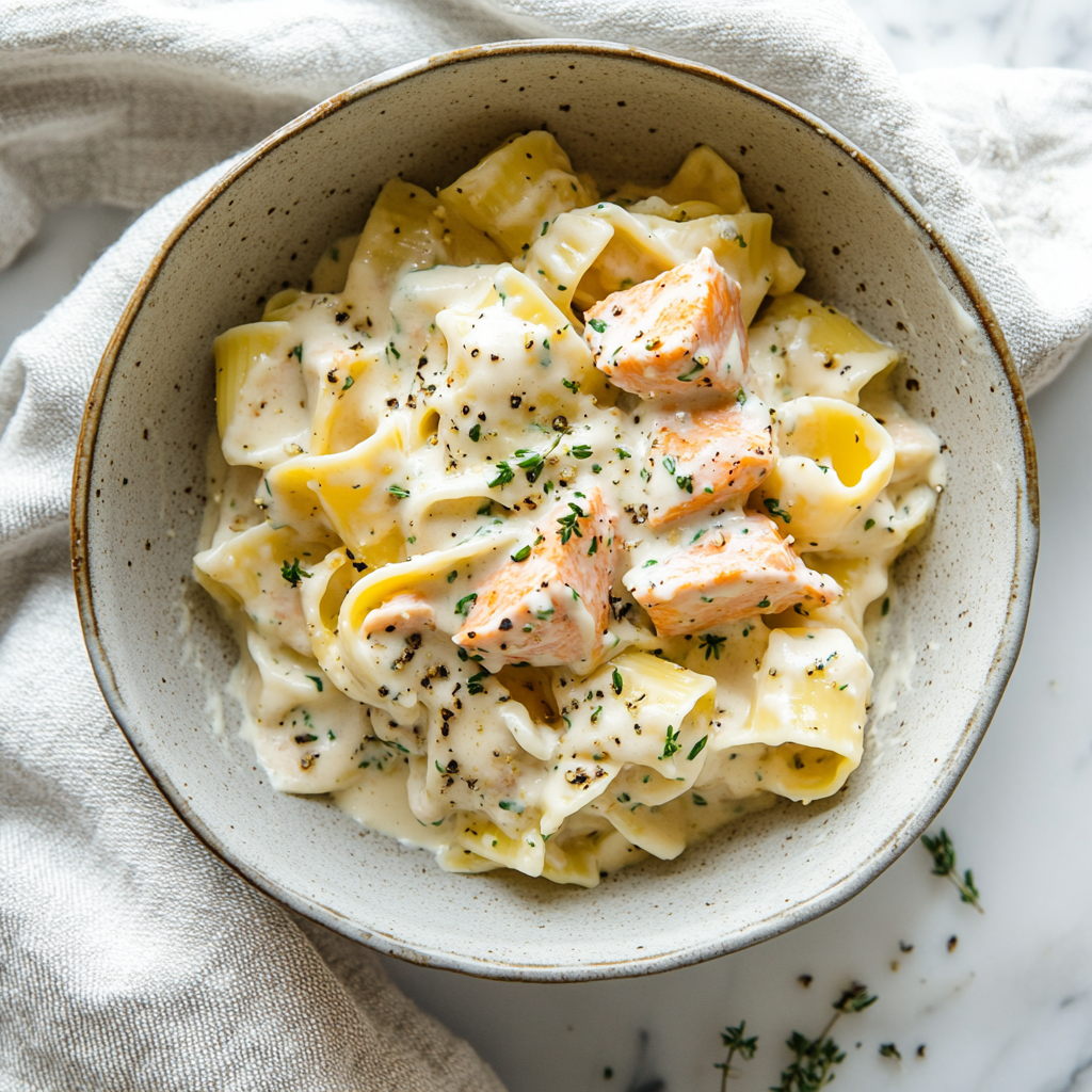 Salmon Alfredo Pasta Recipe - Irresistibly Delicious