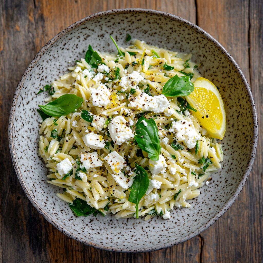 Delicious Lemon Orzo Salad With Feta Recipe