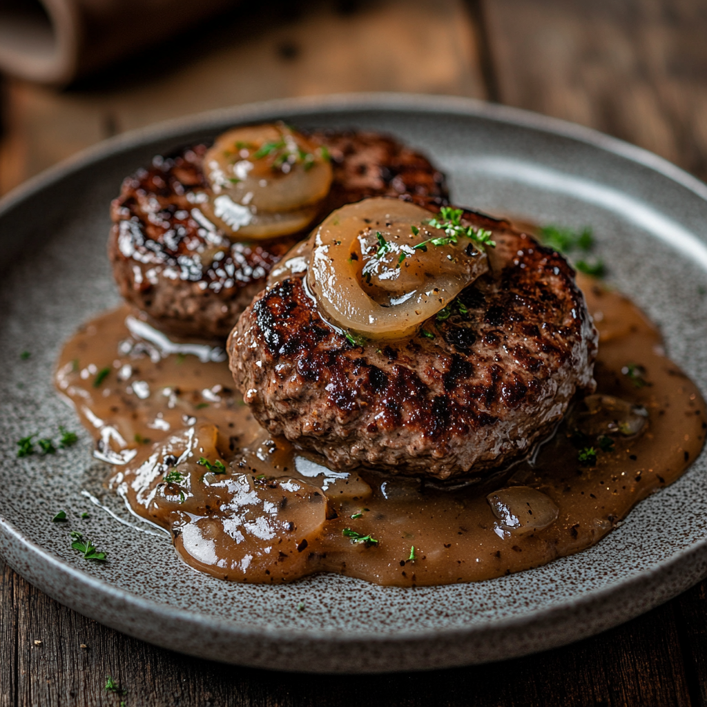 Heavenly Hamburger Steaks with Onion Gravy Recipe
