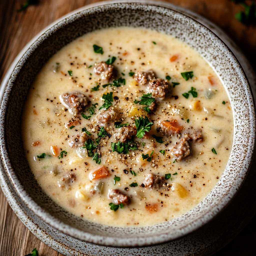 Creamy Parmesan Italian Sausage Soup Recipe