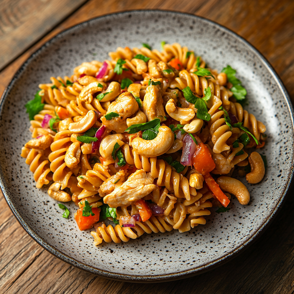 Tasty Cashew Chicken Pasta Salad Recipe